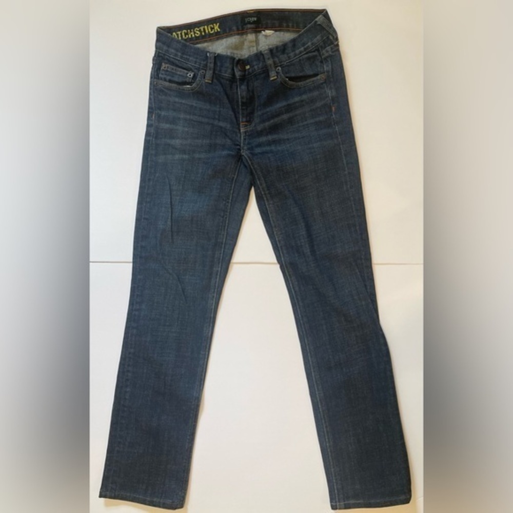 J Crew, Matchstick Straight‎ Jeans, Waist: 26”, Dark Wash, Length 28”